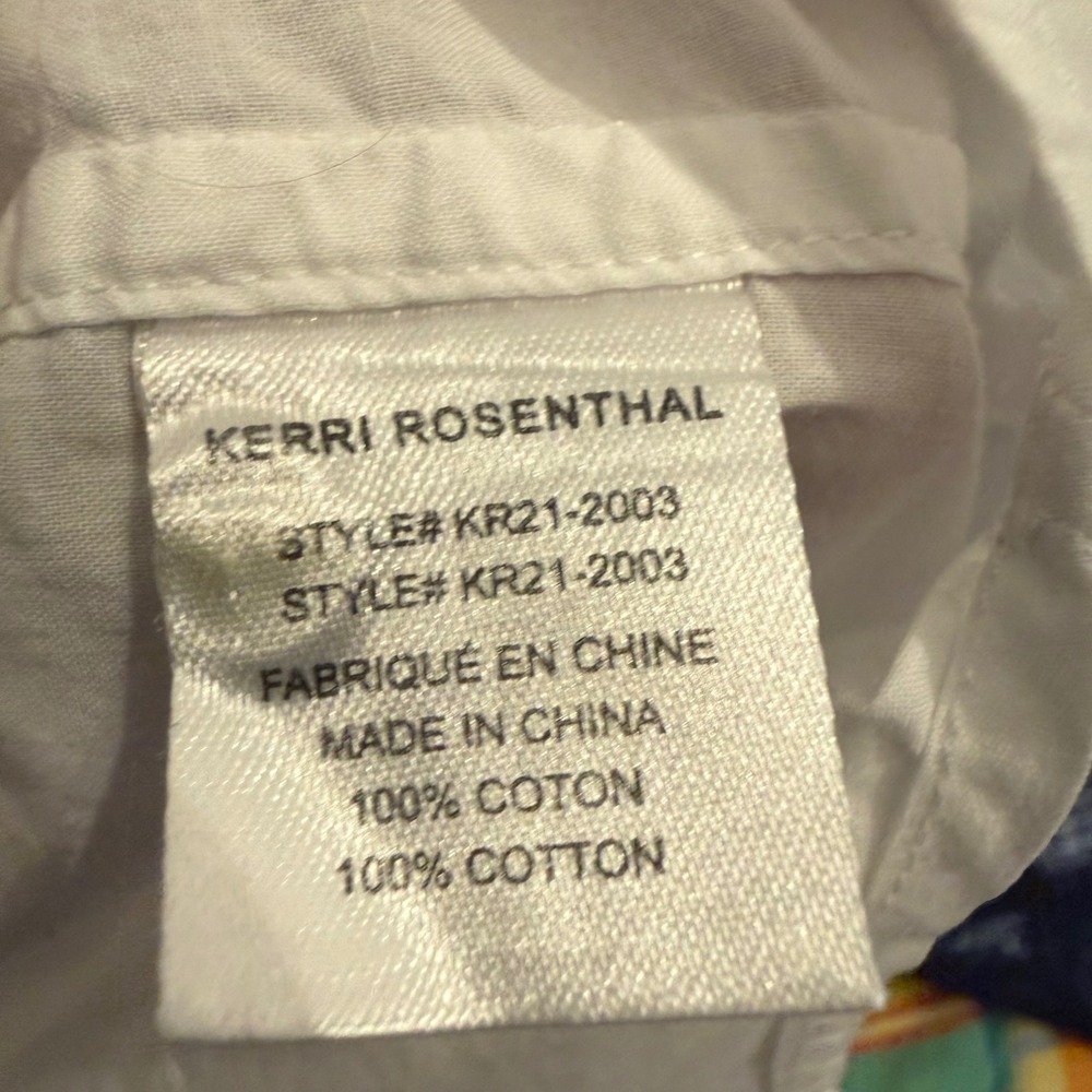 Kerri Rosenthal White Cotton Smiley Face Button Down Shirt KR21-2003 Large - Picture 6 of 8